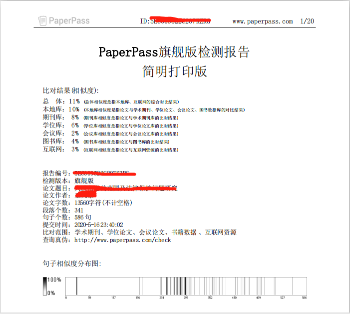 论文查重检测报告样例